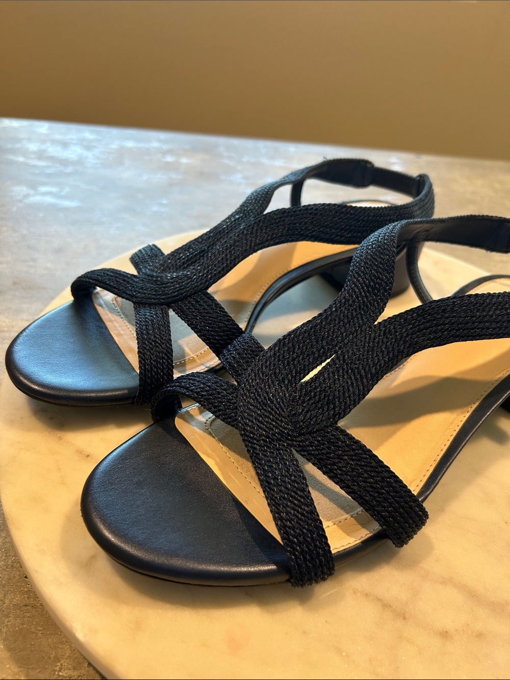 Alex Marie blue navy Woven Slingback Sandals Size 11 - Picture 4 of 10